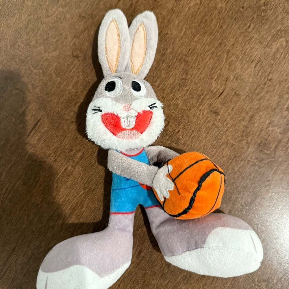 Bark Box Bugs Bunny Space Plush Dog Toy Basketball Squeaker Crinkle Looney Tunes